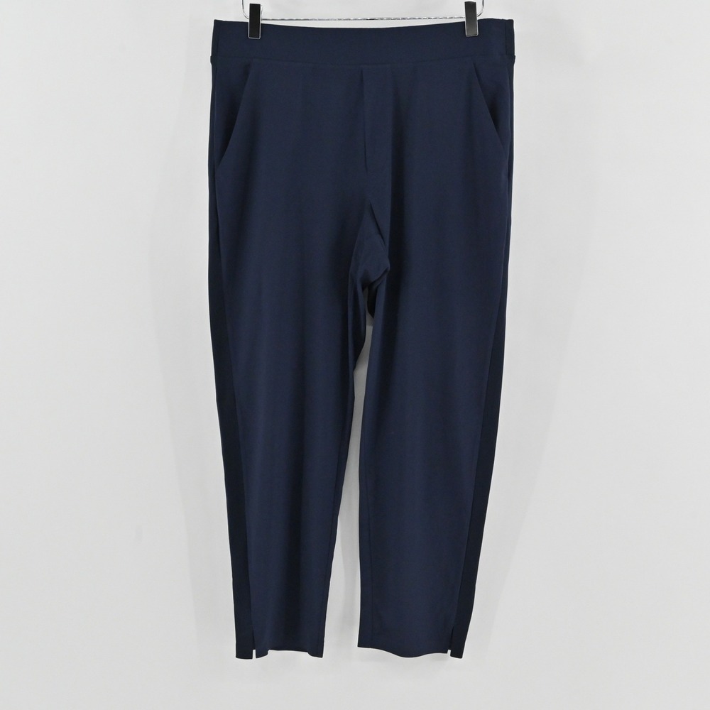 Athleta Brooklyn Ankle Pants‎ Womens Size 12 Navy Travel Commute Jogger Tapered